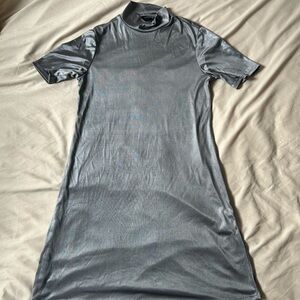 Metallic blue Reformation dress